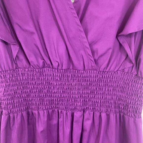 Molly Bracken Katrina Maxi Dress NWT Sz L Purple Flutter Sleeve Smocked Waist - Picture 5 of 13